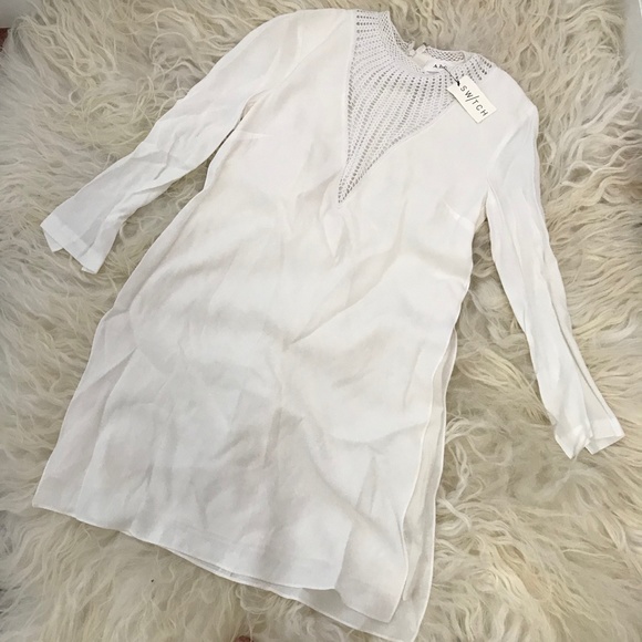 A.L.C. Allie crochet-paneled crepe mini dress - Picture 7 of 7